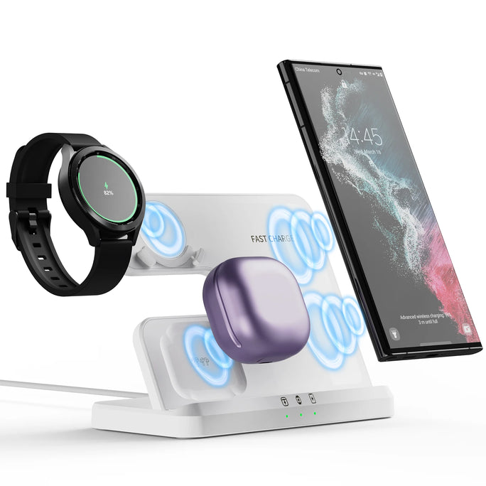 Fast Wireless Charger Stand – Phone, Watch & Buds