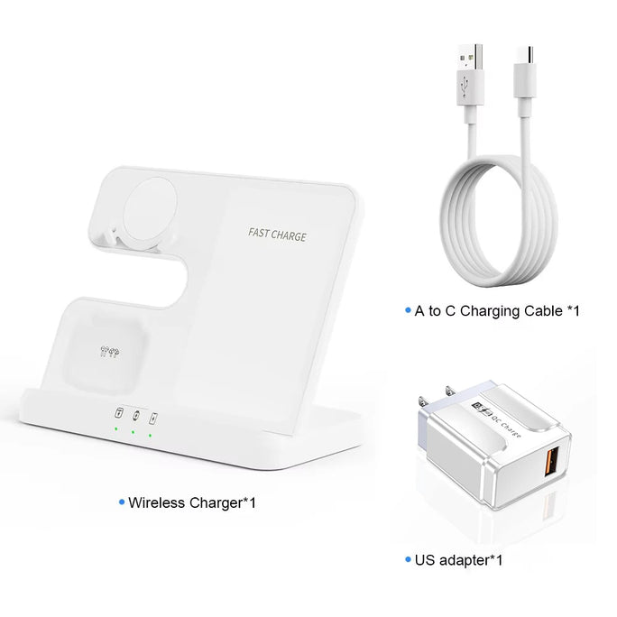 Fast Wireless Charger Stand – Phone, Watch & Buds