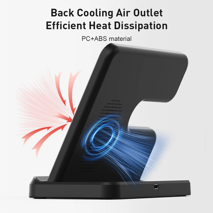 Fast Wireless Charger Stand – Phone, Watch & Buds